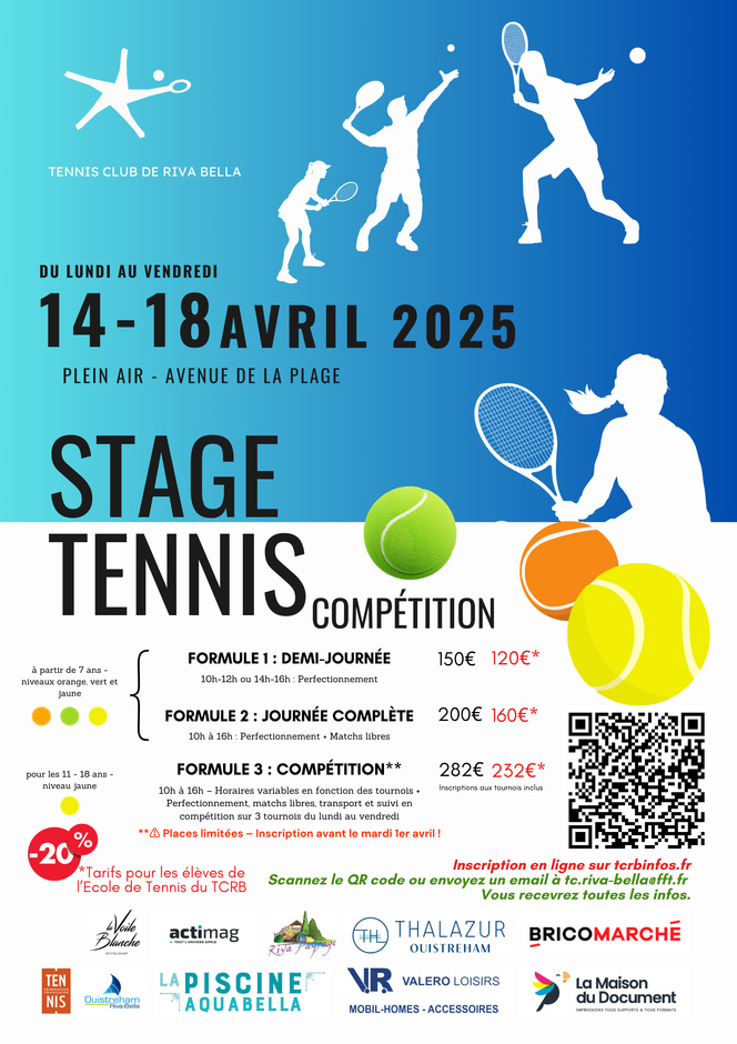 Stage Compétition : du lundi 14 au vendredi 18 Avril