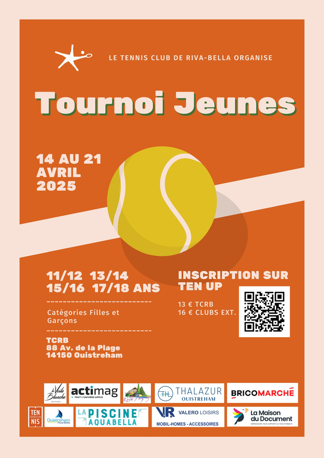 Tournoi Tennis Jeunes 14 au 21 Avril 2025 Tournoi Tennis Jeunes 14 au 21 Avril 2025