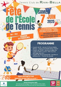 Samedi 7 juin 2025 : Fête de l'Ecole de Tennis pour les jeunes et les adultes !