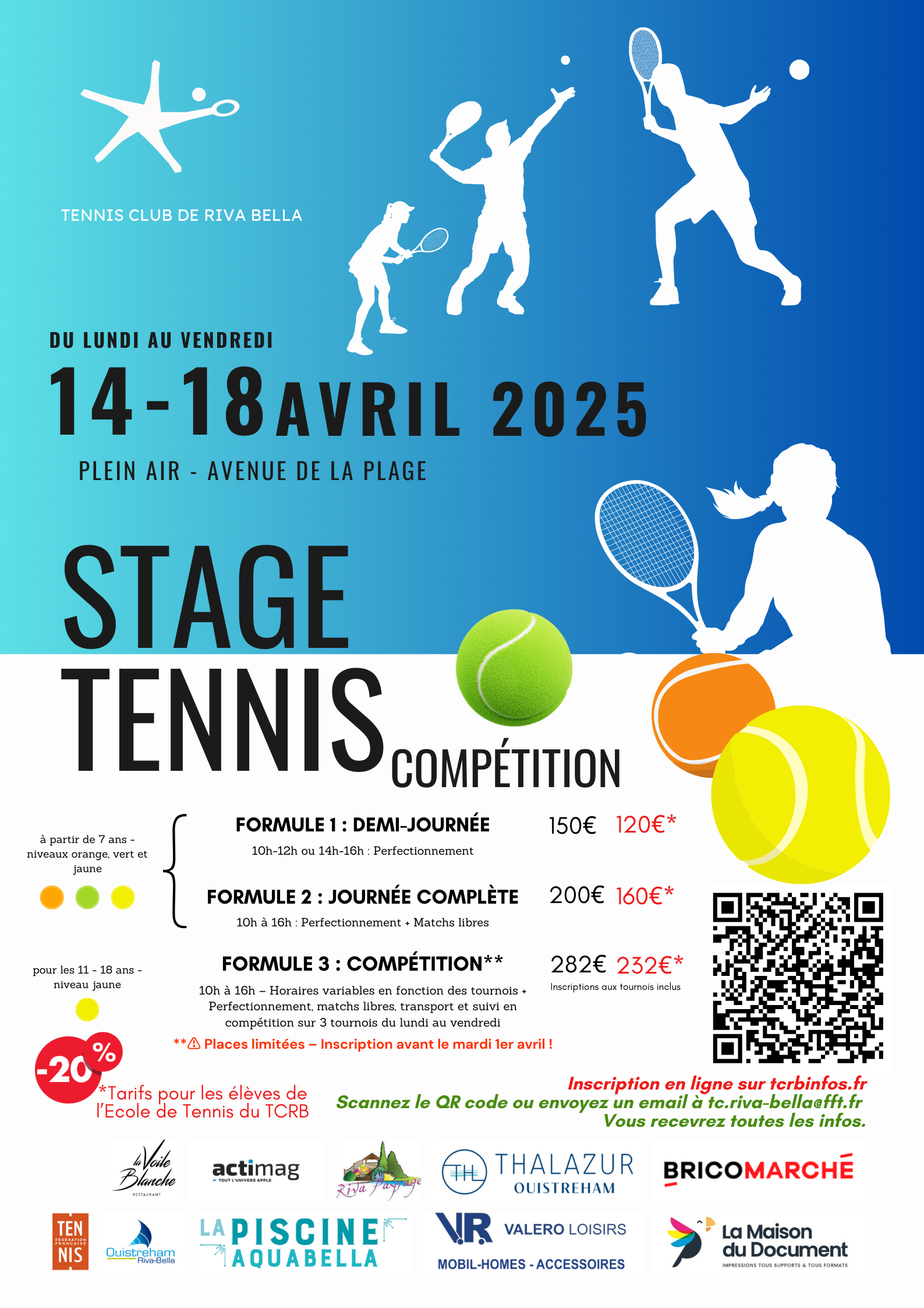 Stage Compétition : du lundi 14 au vendredi 18 Avril