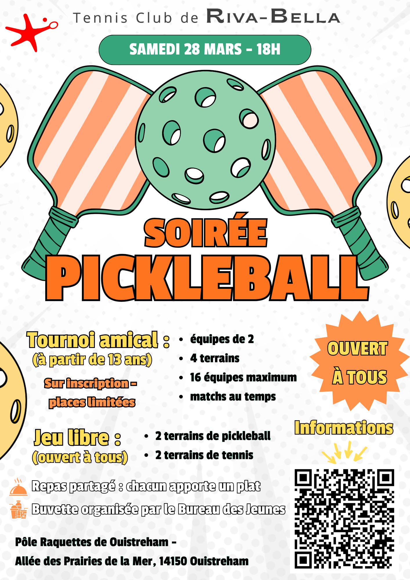 Soirée Pickleball – Samedi 28 mars