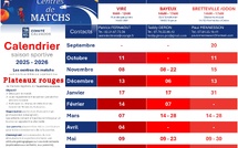 Le calendrier des plateaux Galaxie Rouge et une Nouveauté : les centres de match !